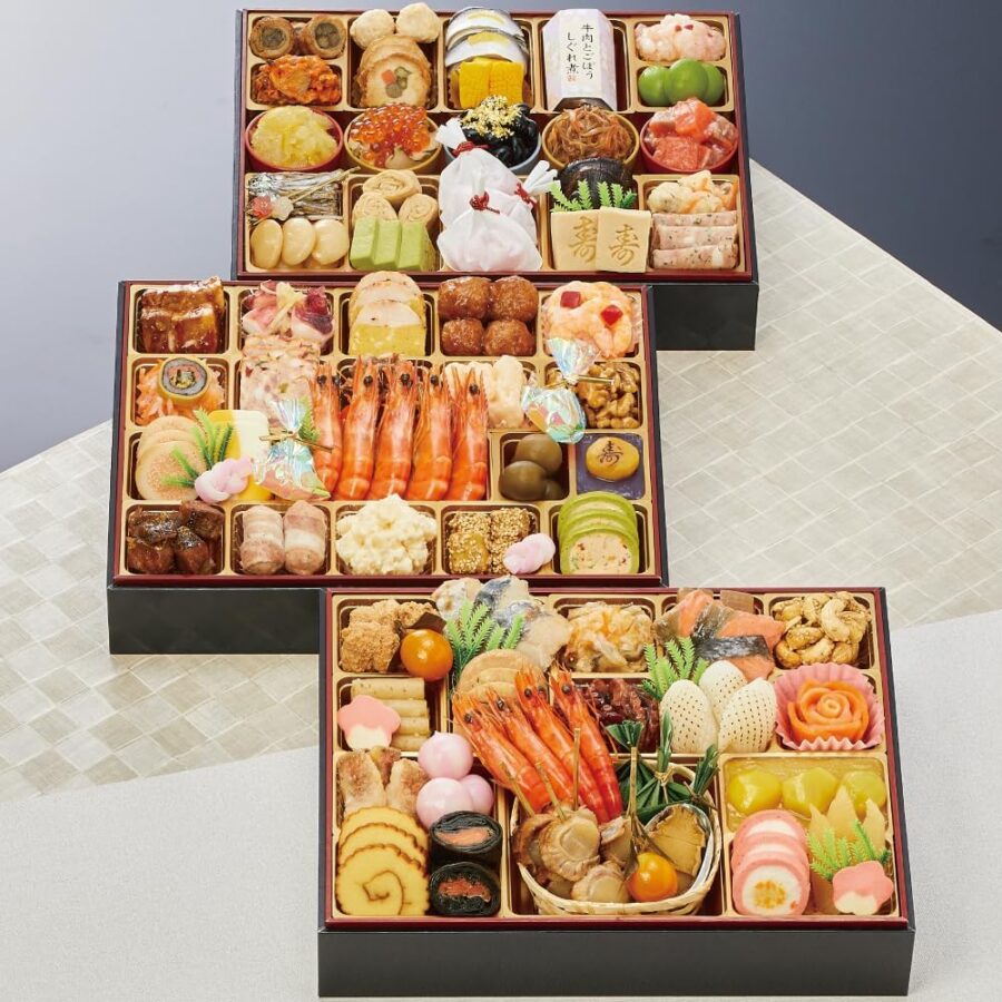 千賀屋謹製 迎春おせち料理「千富士」 冷蔵 和風三段重 6～7人前