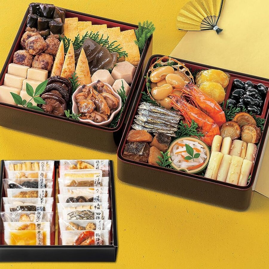 カモ井 新含気おせちセット 朱竹 2～3人前 おせち料理 個包装 重箱なし 常温