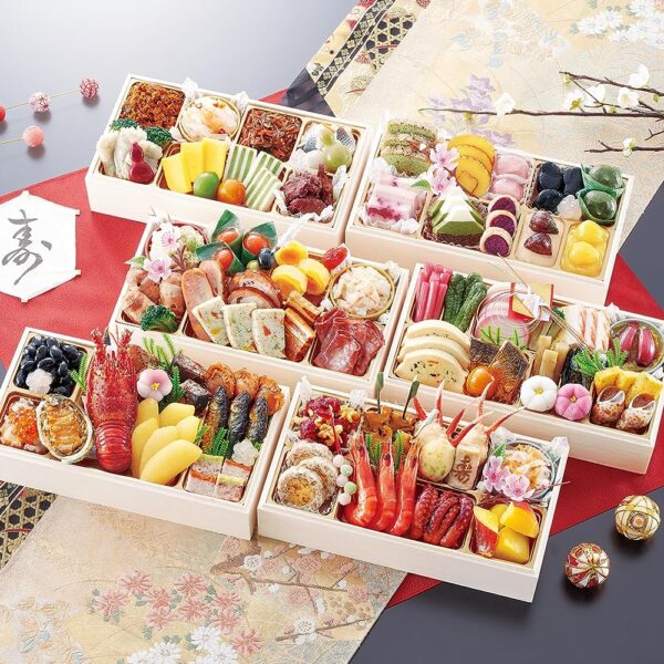 【冷蔵 盛付済 おせち 解凍不要】京都大原「芹生」監修 和洋長方六段重 絢爛【長方形6段 約6～7人前】