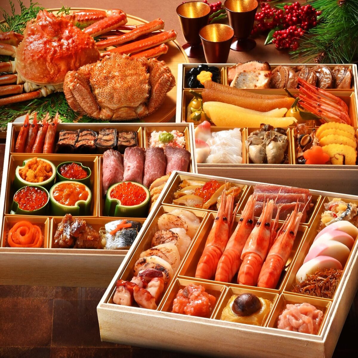島の人 おせち料理 北海道 高級 海鮮 蟹入り おせち さくらそう 5～6人前 特大8寸 盛り付け済【Amazon】