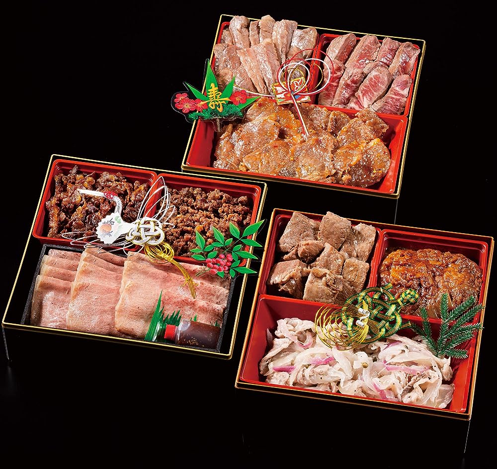 「肉のいとう」A5ランク 仙台牛 お肉 おせち料理 三段重 5人前～7人前 冷凍おせち【Amazon】