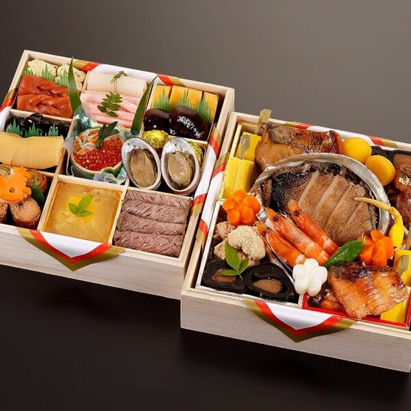 京都の料亭 濱登久 おせち料理 二段重 盛り付け済み 冷蔵 生おせち 3人前～4人前